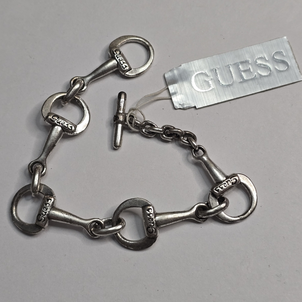 Guess Silver Horse Bit Preppy‎ Bracelet New